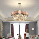 Rose gold & clear e14 led crystal pendant lights dining room