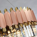 Rose gold & clear e14 led crystal pendant lights dining room