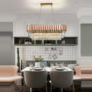 Rose gold & clear e14 led crystal pendant lights dining room