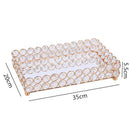 Rose gold crystal glass mirror tissue box holder bedroom organizer
