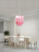 Rose gold pink glass chandelier kitchen cascading pendant light