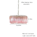 Rose gold pink glass chandelier kitchen cascading pendant light