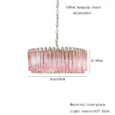 Rose gold pink glass chandelier kitchen cascading pendant light