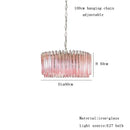Rose gold pink glass chandelier kitchen cascading pendant light