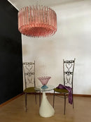 Rose gold pink glass chandelier kitchen cascading pendant light