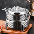 Rose gold ribbed hot pot alcohol set dining room chafing dish