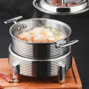 Rose gold ribbed hot pot alcohol set dining room chafing dish