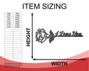 Metal Custom Rose Wall Art - Custom Metal Sign - 14 Color Options