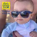 RuggedButts Baby Jawsome Swim Trunks & Rash Guard with Roshambo Navy Sunglasses