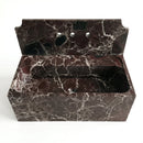 Rosso Levanto Marble Wall-Mount Block Sink with Curved Backsplash - 30"x16"x12" - Polished