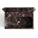Rosso Levanto Marble Wall-Mount Block Sink with Curved Backsplash - 30"x16"x12" - Polished
