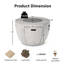 Round 50000 BTU Concrete Propane Fire Pit Table With Lava Rocks & PVC Cover, 36" (SAK91783)
