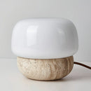 Round Doudou Travertine Table Lamp