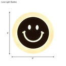 Round led smiley wall sconce warm & white light bedroom decor