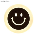 Round led smiley wall sconce warm & white light bedroom decor