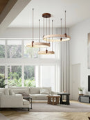 Round Travertine Celestial Orbit Ring Chandelier