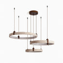 Round Travertine Celestial Orbit Ring Chandelier