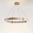 Round Travertine Dainolite Chandelier