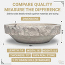 Round Tan Travertine Vessel Bathroom Sink - Handcrafted Natural Stone Above Counter Vanity Basin