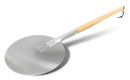 Round Pizza Peel Long Handle | Turning Pizza Peel Paddle with Leather Strap and Detachable Wood Handle - Bakeware & Pizza Oven Accessories - 9 in