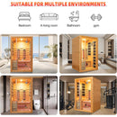 Rövia Aurora 3-Person Indoor Hybrid Sauna Room With Infrared And 4.5KW Steam Heater [Made-To-Order] (SAK41592)