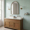 Seafoam Glossy Chevron Ceramic Tiles 2x6