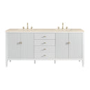 James Martin Myrrin 72" Double Bathroom Vanity, Bright White