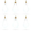Set of 6 Clear Glass Waterdrop Finial Christmas Ornaments