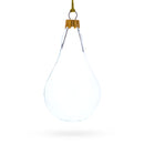 Set of 6 Clear Glass Waterdrop Finial Christmas Ornaments