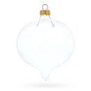 Set of 4 Pointed Onion-Shape Finial Clear Glass Christmas Ornaments