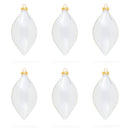 Set of 6 Pointed Teardrop Finial Clear Glass Christmas Ornaments