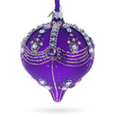 Sparkly Diamonds on Purple Onion-Shape Finial Glass Christmas Ornament