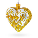 Regal Gold Filigree Heart Glass Ornament