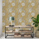 Yellow Wallpaper with Monkeys