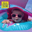 RuffleButts Baby Ice Cream One Piece with Roshambo Pink Glitter Sunglasses