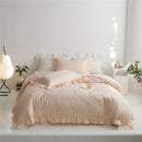 Ruffled light green egyptian cotton bedding set bedroom decorbites