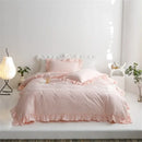 Ruffled light green egyptian cotton bedding set bedroom decorbites