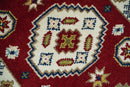 Runner 2x4 Red and Ivory Wool Hand Knotted traditional Persian Vintage Southwestern Kazak | TRDCP29824