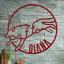 Running Wolf Name Sign