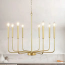 Rural black decorbites iron chandelier eight light dining room