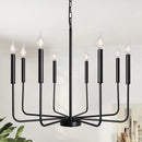 Rural black decorbites iron chandelier eight light dining room