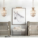 Russian pineapple grey & gold metal cage chandelier kitchen light