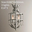 Russian pineapple grey & gold metal cage chandelier kitchen light