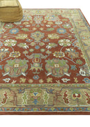 Rust And Beige Traditional Oushak Design Hand Tufted 8x10 Wool Area Rug