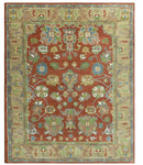 Rust And Beige Traditional Oushak Design Hand Tufted 8x10 Wool Area Rug