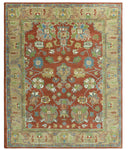 Rust And Beige Traditional Oushak Design Hand Tufted 8x10 Wool Area Rug