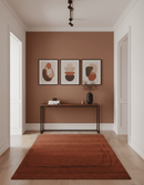 Rust and Brown Modern Stripes Design Hand loom 4x6 wool Area Rug
