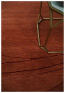 Rust and Brown Modern Stripes Design Hand loom 4x6 wool Area Rug