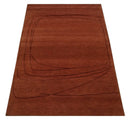 Rust and Brown Modern Stripes Design Hand loom 4x6 wool Area Rug