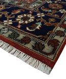 Rust, Blue and Beige Hand Knotted Antique 8x10 Traditional Wool Rug